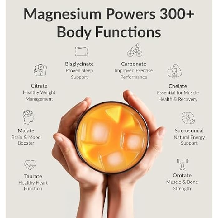 BIOptimizers Magnesium Breakthrough Drink - 8 Forms of Magnesium, Electrolytes, Sleep Health, Stress, Muscle Recovery, Heart Support | Glycinate, Citrate, Malate- Banana Mango - Image 3