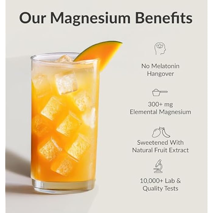 BIOptimizers Magnesium Breakthrough Drink - 8 Forms of Magnesium, Electrolytes, Sleep Health, Stress, Muscle Recovery, Heart Support | Glycinate, Citrate, Malate- Banana Mango - Image 4