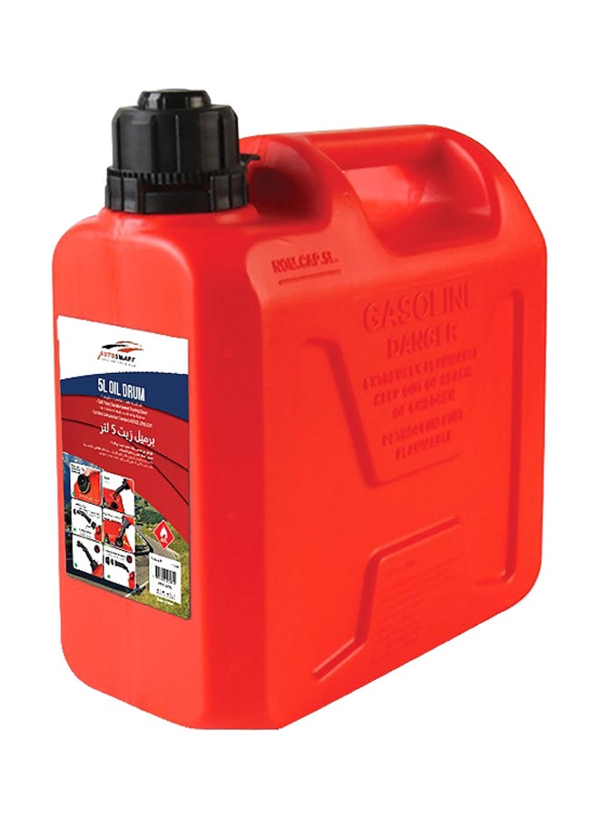 أوتو سمارت أنبوب زيت بلاستيكية مقاومة للتسرب، مريحة في حال استخدامها للوقود ،حمراء اللون وبسعة 5 لتر