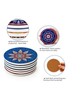 Alissa Set of 6 Absorbent Ceramic Coasters with Cork Base,Prevent Furniture from Dirty and Scratched, for Drinks,Glass Cup Holder Coffee Mug Place Mats and Other Mugs and Cups Home Dining Kitchen Office  - Image 2