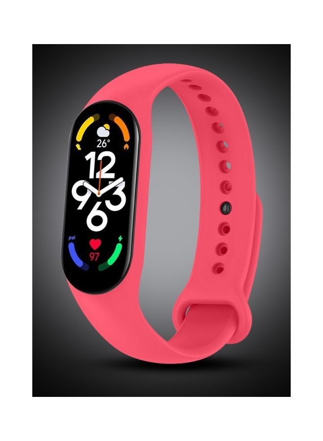NIBEMINENT Xiaomi Mi Band 7 Replacement Strap Soft Silicone Watch Sport Wristband Bracelet Compatible with Smart Fitness Tracker 2022 Release Hot Pink - Image 5