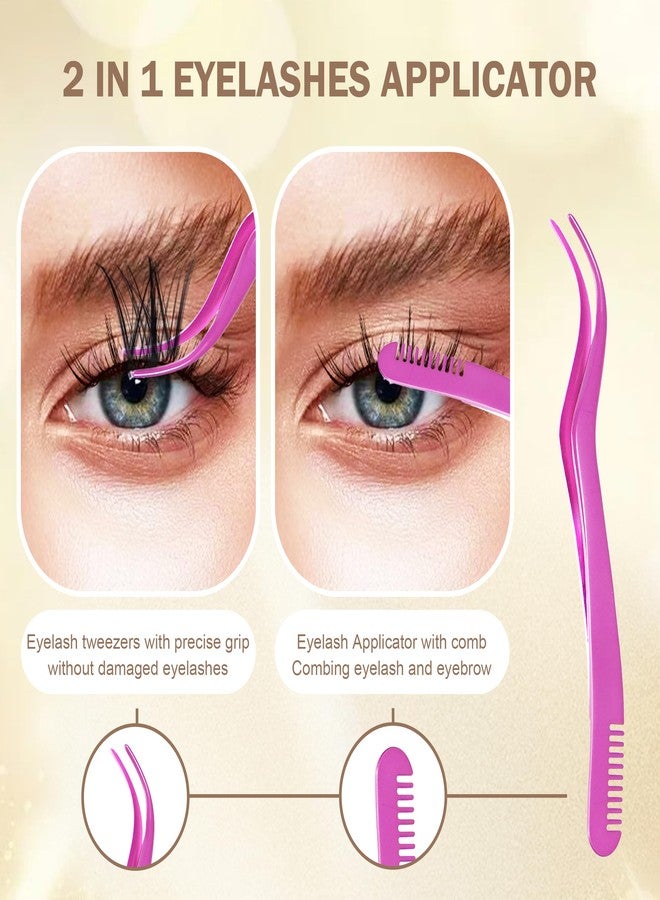 Yargkos Eyelash Extension Kit, False Lashes, Bond Seal Glue, Makeup Remover, Tweezer, Women Individual DIY Lash Extensions Set at Home, 100Pcs 10-16MM Mixed Length C Curl Clusters, B3-Purple - Image 5