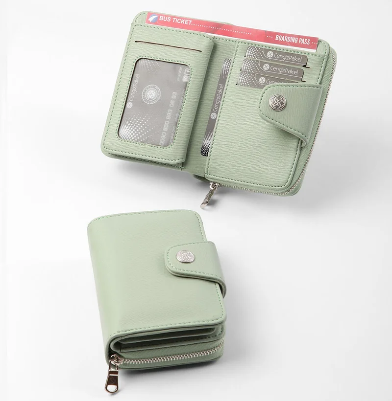 جنكيز باكيل Women's Wallet Women's Wallet Small Size Light Green 13cm x 9cm