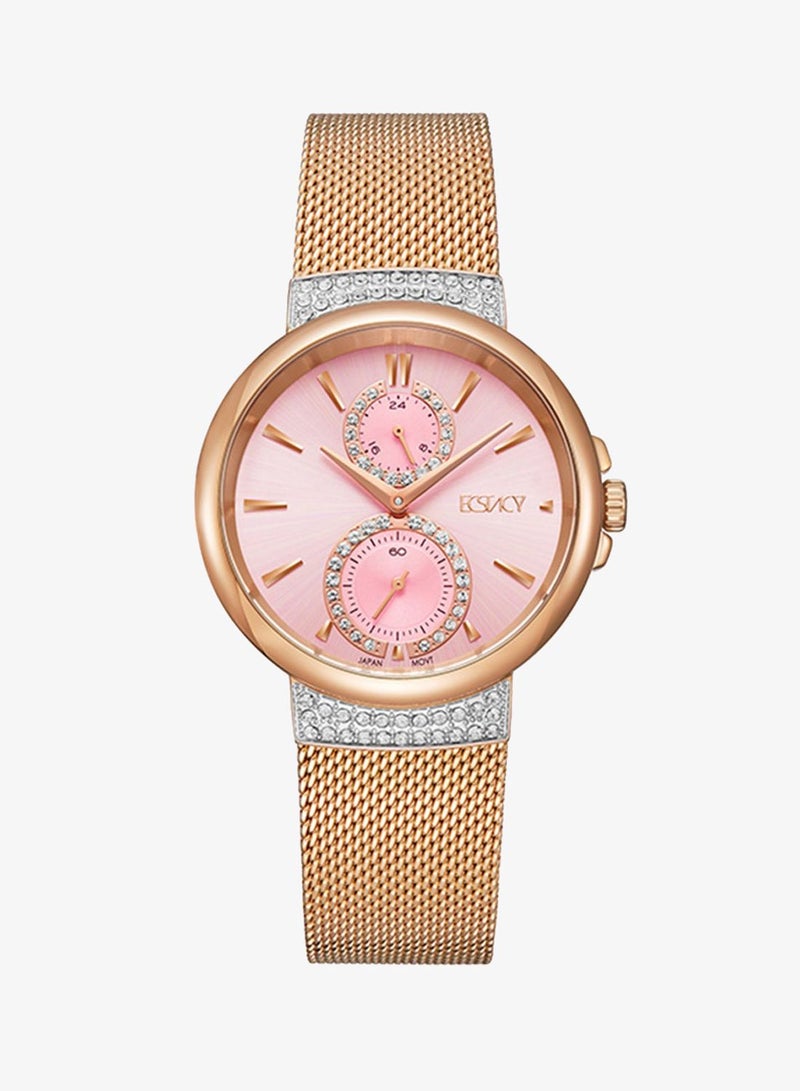 ECSTACY Women's Chronograph Round Shape Stainless Steel Wrist Watch E23603-RMKP - 38 Mm - Image 1