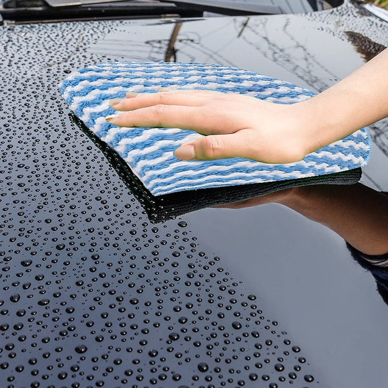 wolpin Microfiber Cleaning Cloth 5 Pcs 25X25 Cm Thick Lint StreakFree Multipurpose Automotive Towels For Car Cleaning Cloth Polishing Washing Detailing Wash Cloth For Kitchen Multi - Image 4