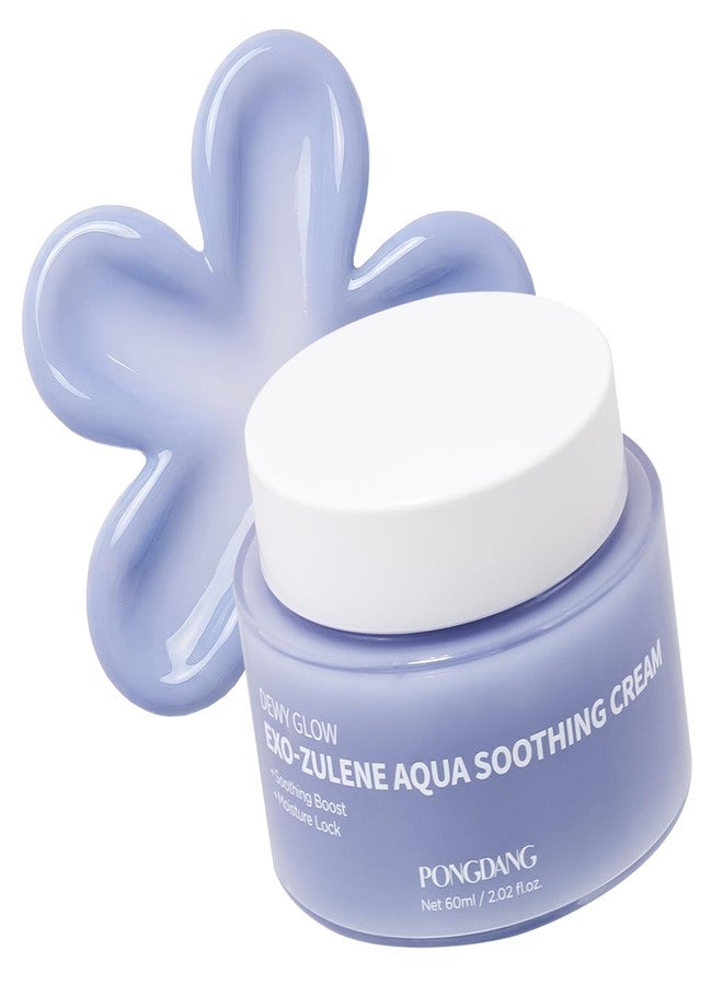 PONGDANG] Dewy Glow Exo-Zulene Aqua Soothing Cream (2.02fl.oz) | Cooling & Glow Boosting, Calming | Moisturizing & Hydrating with Exosome, Azulene | Korean Skin Care - Image 1