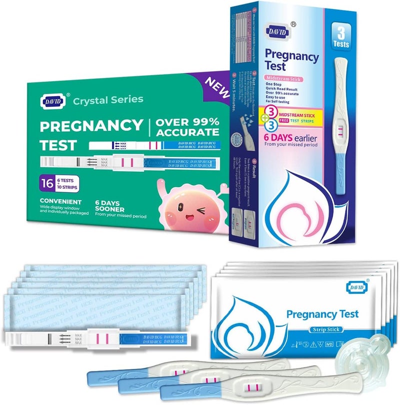 DAVID 22Count Pregnancy Tests Early Detection HCG Test Strips Early Result Pregnant Test Pruebas De Embarazo 6 Days Sooner Than Missed Period - Image 1