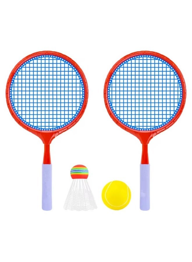 VIO Kids Badminton Starter Set 2 PCS Lightweight Plastic Racket Kit with 1 Shuttlecock 1 Soft Ball for Boys Girls Fun Exercise Screen Free Activity for Kids Garden Beach Backyard Play Set Tennis Beginner Set Training Racquet Set In Assorted Colors for Indoor Outdoor Use - Image 2