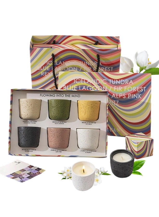 Yuhuan 6pcs Scented Candles Gift Set Aromatherapy Candle Smokeless with Natural Soy Wax, Portable Relaxing Travel Tin Candle Various Fragrances Jar Candles for Bath Yoga Sleep Festival Wedding Party Gifts - Image 1