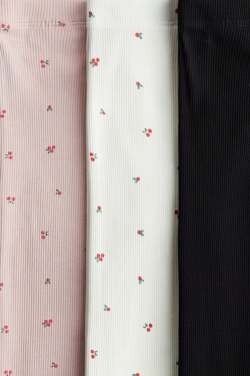 H&M 3-pack ribbed cotton leggings