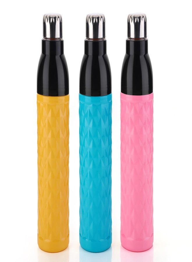 Clazkit Diamond PU Insulated Water Bottle Plastic Steel Cap, 1000-ML,Color May vary - Image 3