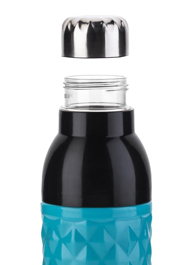 Clazkit Diamond PU Insulated Water Bottle Plastic Steel Cap, 1000-ML,Color May vary - Image 5