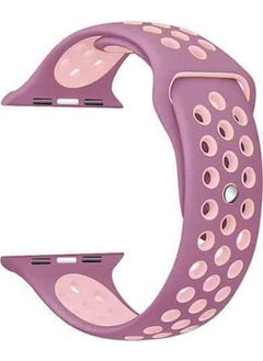 Apple Watch Series (All Series) 38-40-41 mm Compatible Hole Silicone Strap Lilac Pink (S)