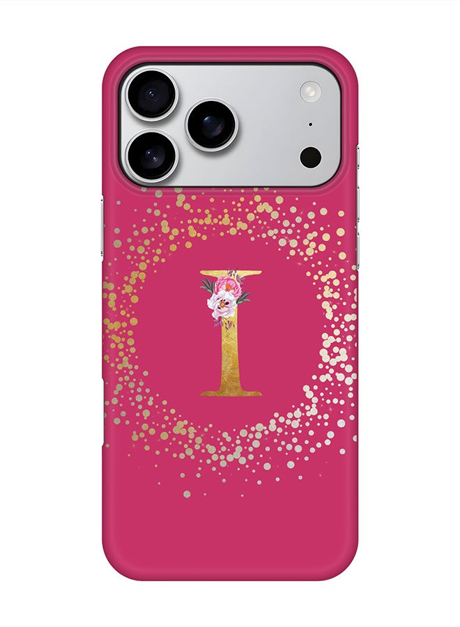 Stylizedd For iPhone 17 Pro Max,Case, [Compatible with MagSafe] Magnetic cover Slim fit Protection Matte, - Custom Monogram Floral - I ( Deep Pink )