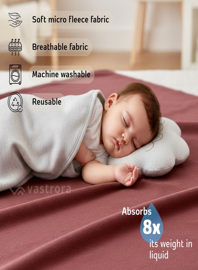 Vastrora Reusable Waterproof Dry Sheet for Baby & Adults | Extra Absorbent Urine Sheet, Quick Dry Soft Breathable Fleece Rubber Sheet Alternative | Bed Wetting Mat (Pack of 1 | Medium | 100x70 cm) - Image 3
