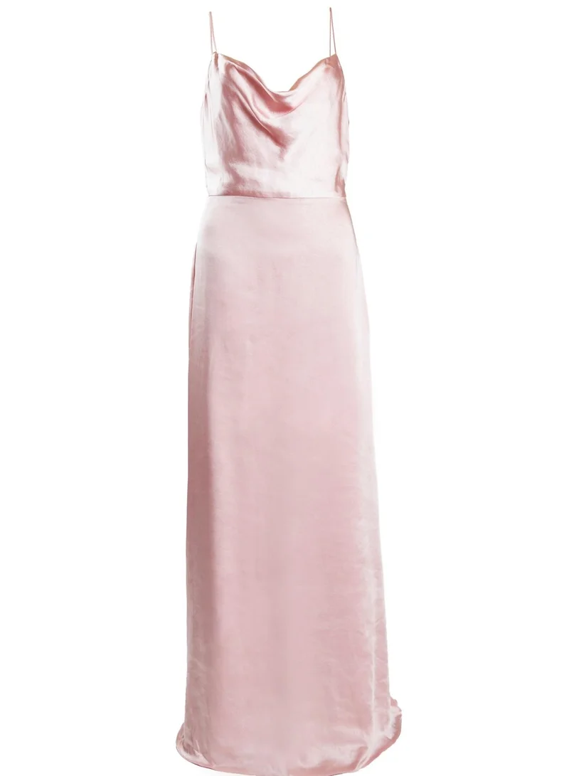 True Decadence Vivian Ballet Slipper Pink Cowl-Neck Bias Cut Maxi-Dress