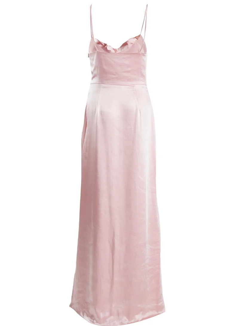 True Decadence Vivian Ballet Slipper Pink Cowl-Neck Bias Cut Maxi-Dress