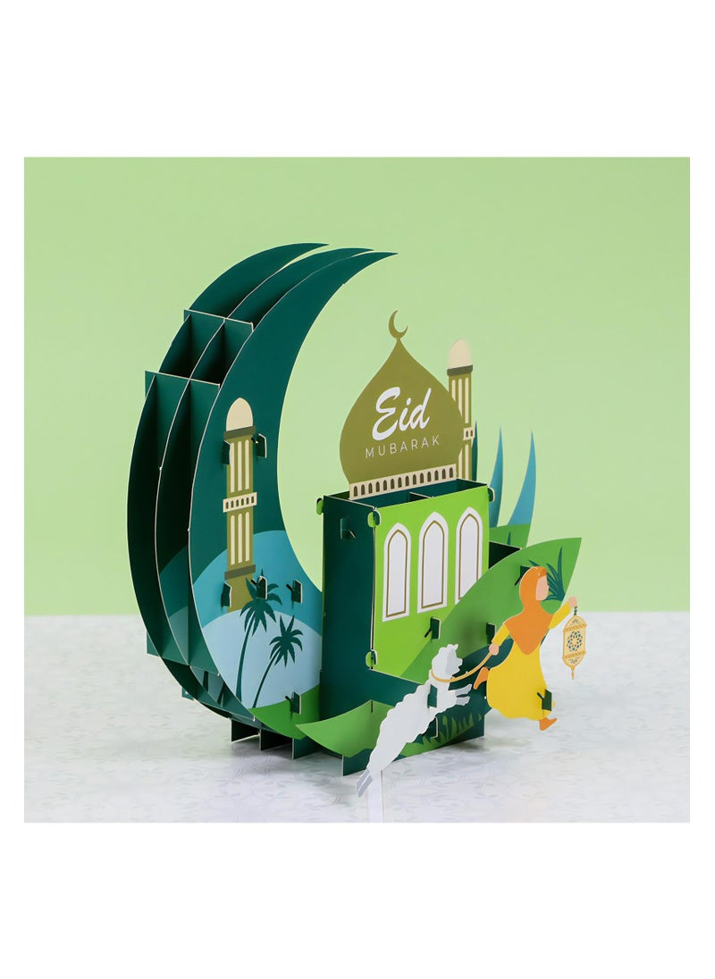 LKTOCAFT - Fancy Elegant Design 3D Pop-Up Card, Greeting Card for Ramadan, Eid, Sturdy and Solid Cardstock Gift Card with Envelope and Thank You Card - Image 1