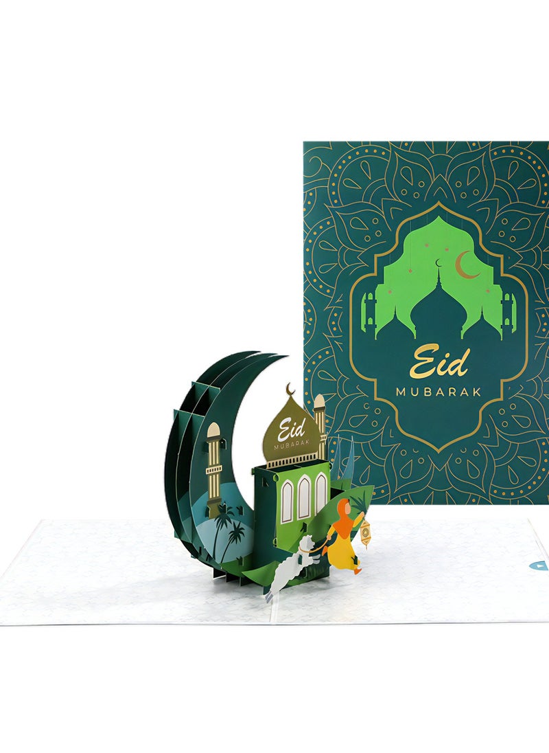 LKTOCAFT - Fancy Elegant Design 3D Pop-Up Card, Greeting Card for Ramadan, Eid, Sturdy and Solid Cardstock Gift Card with Envelope and Thank You Card - Image 1