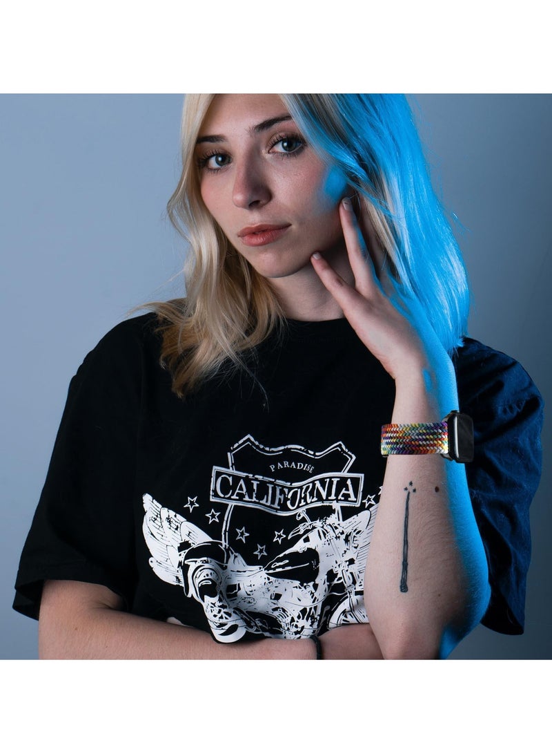 سوار رياضي منفرد لساعة أبل ألترا 49 مم 46 مم 45 مم 44 مم 42 مم للنساء والرجال، سوار معصم قابل للتعديل من النايلون المرن المغناطيسي لساعة آي ووتش ألترا 2 SE Series 10 9 8 7 6 5 4 3 2 1 - Image 4