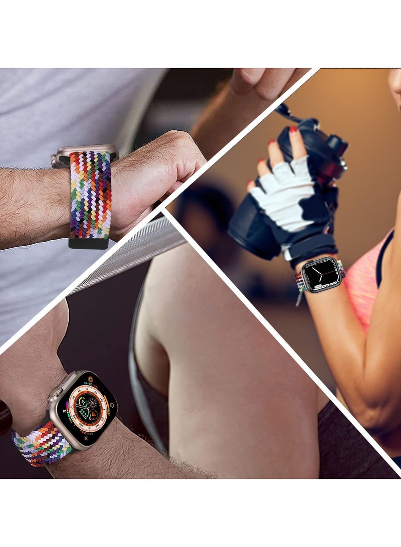 سوار رياضي منفرد لساعة أبل ألترا 49 مم 46 مم 45 مم 44 مم 42 مم للنساء والرجال، سوار معصم قابل للتعديل من النايلون المرن المغناطيسي لساعة آي ووتش ألترا 2 SE Series 10 9 8 7 6 5 4 3 2 1 - Image 5