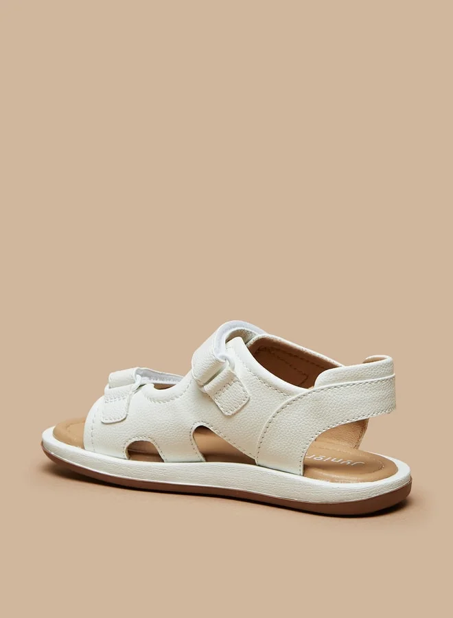 JUNIORS Boys Solid Back Strap Sandals With Hook And Loop Closure