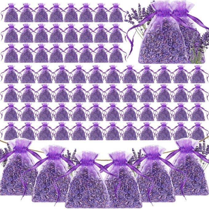 160 PCS FRENCH LAVENDER SACHETS BAGS BULK FOR DRAWERS AND CLOSETS HOME FRAGRANCE DRIED FLOWER LAVENDER SACHETS BRIDAL SHOWER FAVORS