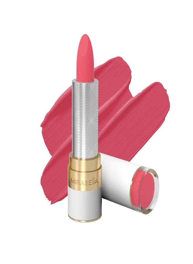 Mirabella Sealed with a Kiss Full Coverage Moisturizing Lipstick, Richly Pigmented, Ultra Creamy, Hydrating and Mineral-Based Lip Color with Antioxidant Vitamin E in Matte & Shine Shades, Coral Crush - Image 1