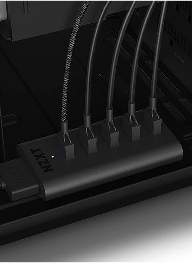 NZXT - Internal USB Hub Gen 3 Additional 4 USB 2.0 Devices Magnets, 3M Dual Lock 5V DC internal Connector Black | AC-IUSBH-M3 - Image 1