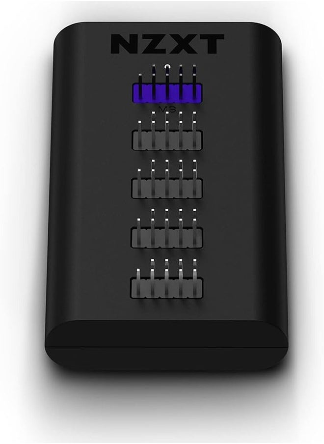 NZXT - Internal USB Hub Gen 3 Additional 4 USB 2.0 Devices Magnets, 3M Dual Lock 5V DC internal Connector Black | AC-IUSBH-M3 - Image 1