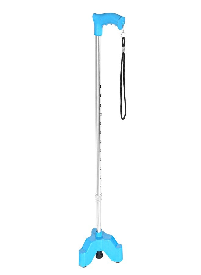PHYSIQO Aluminium Men/Women/Old People Walking Stick | for Elderly & Those Physically Challenged |Lightweight | Height Adjustable Walking Stick with 3 Legs Base Plastic Design 11 - Image 1