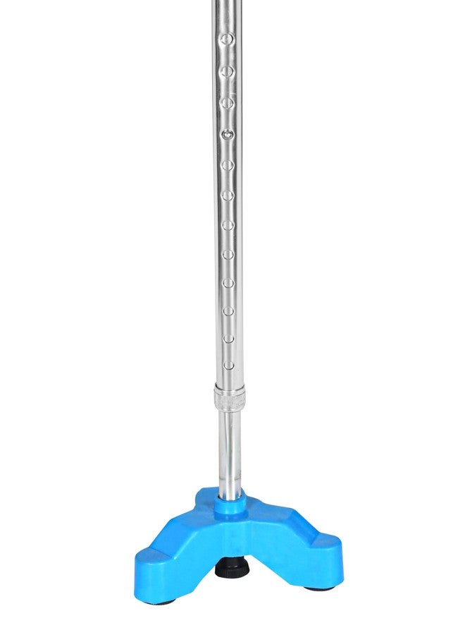 PHYSIQO Aluminium Men/Women/Old People Walking Stick | for Elderly & Those Physically Challenged |Lightweight | Height Adjustable Walking Stick with 3 Legs Base Plastic Design 11 - Image 4