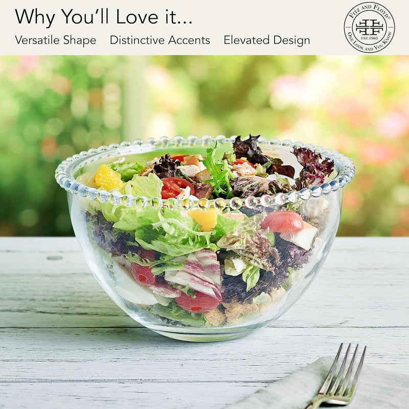 Fitz & Floyd Fitz and Floyd Beaded Glass Fruit Serve Salad Bowl, 8.25 Inch - Image 3