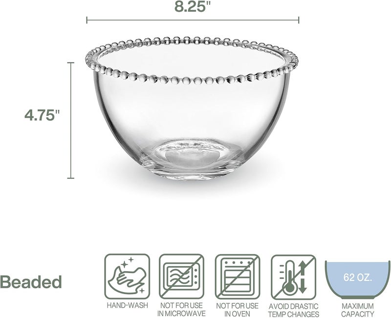 Fitz & Floyd Fitz and Floyd Beaded Glass Fruit Serve Salad Bowl, 8.25 Inch - Image 2