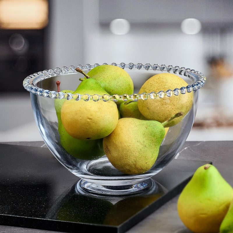 Fitz & Floyd Fitz and Floyd Beaded Glass Fruit Serve Salad Bowl, 8.25 Inch - Image 5