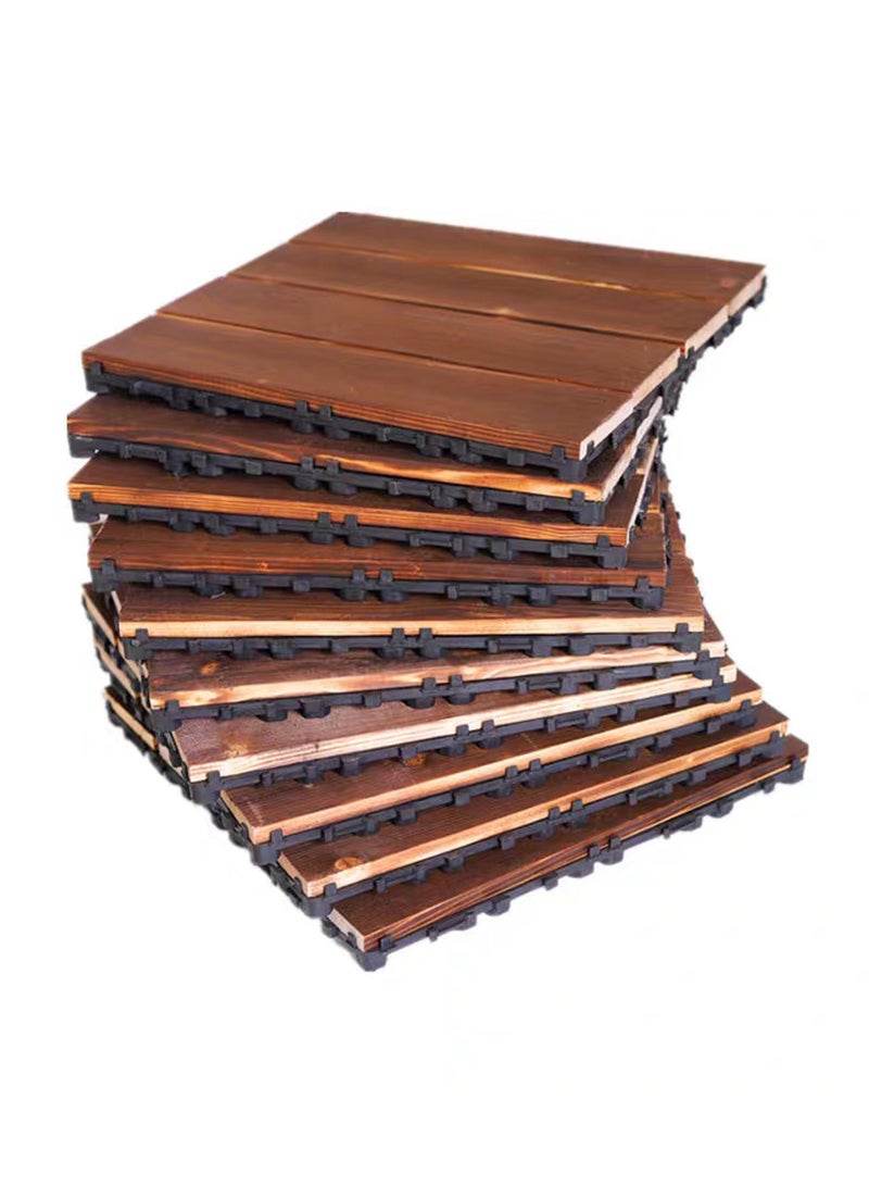 لينجوي بلاط الأرضيات الخشبية 30x3x30 سنتيمتر الخشب التزيين بلاط الأرضيات مكتب المنزل الأرضيات لتقوم بها بنفسك البلاط للحديقة حزمة من 10  - Image 1