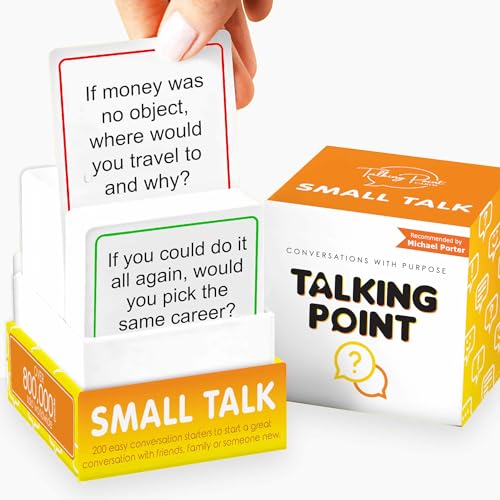 TALKING POINT CARDS 200 Icebreaker Conversation Cards - Improve Your Small Talk & Make Deep Connections - Perfect for Parties, Gatherings & More - Always Have Something to Say - Discuss Fun Questions & Interesting Topics - Image 1