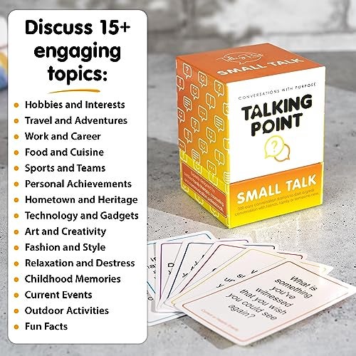 TALKING POINT CARDS 200 Icebreaker Conversation Cards - Improve Your Small Talk & Make Deep Connections - Perfect for Parties, Gatherings & More - Always Have Something to Say - Discuss Fun Questions & Interesting Topics - Image 4