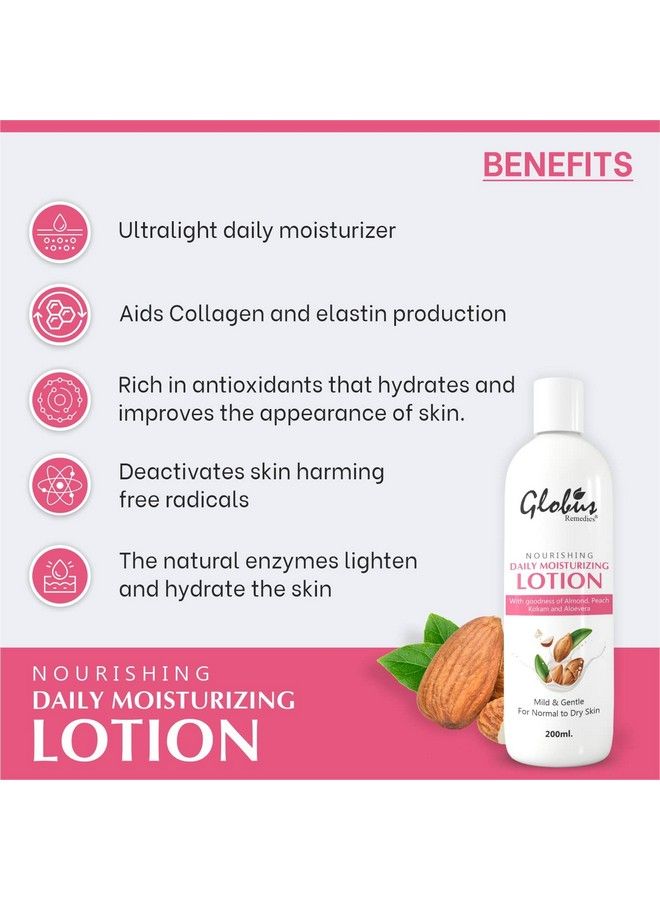Globus Remedies Nourishing & Daily Moisturizing Body Lotion For Silky Smooth Skin With Goodness Of Almond Aloe Vera & Peach & Kokum Butter 200Ml - Image 5