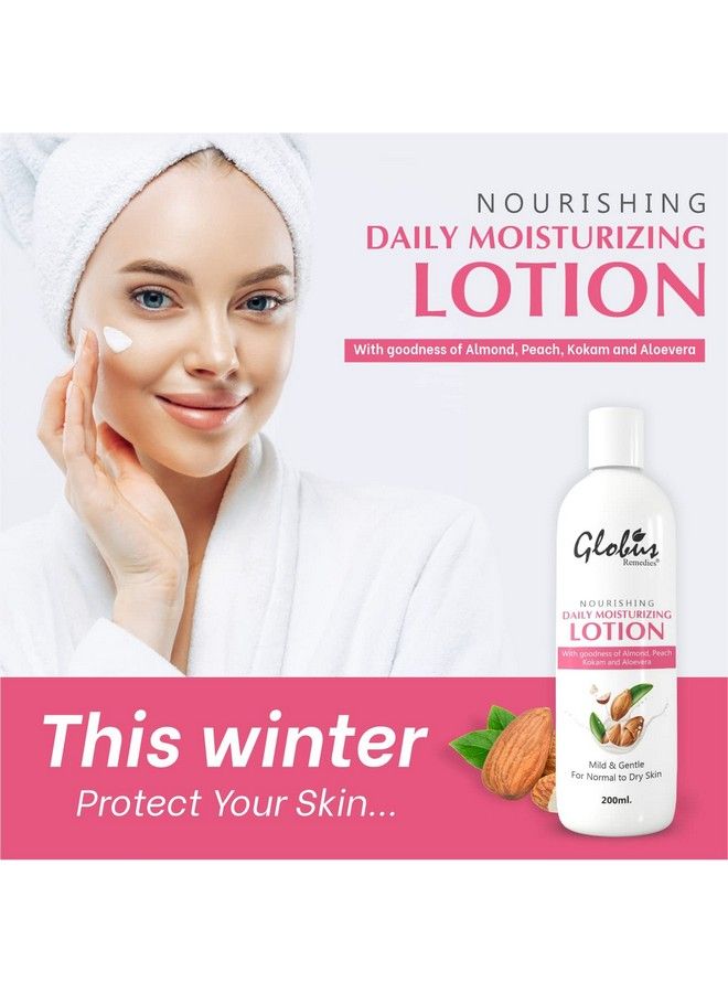 Globus Remedies Nourishing & Daily Moisturizing Body Lotion For Silky Smooth Skin With Goodness Of Almond Aloe Vera & Peach & Kokum Butter 200Ml - Image 3