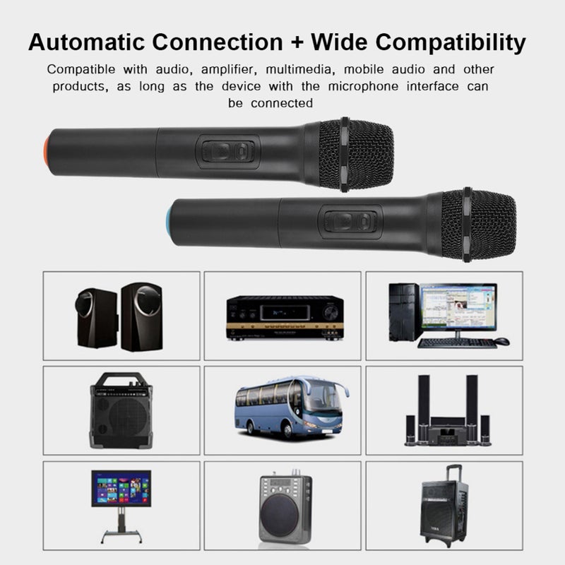 Universal VHF Wireless Handheld Microphone with Receiver/Antenna for Karaoke/Business Meeting - Image 3