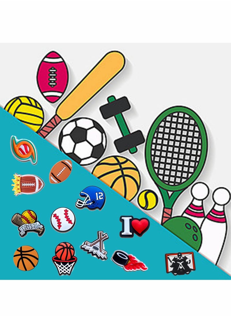 KASTWAVE Crocs Shoe Decoration Charms 30 Pcs Sports Croc Accessories PVC Shoe Charms for Crocs Shoes Bracelets Wristband  - Image 2