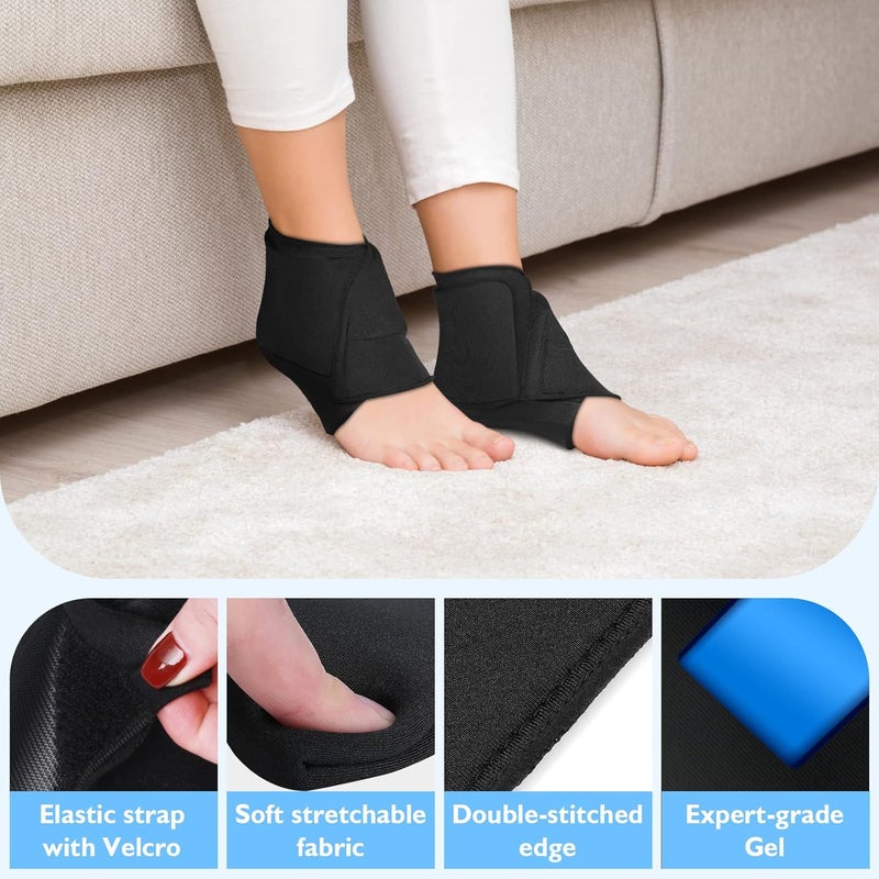 Helthrelife حزمة ثلج للكعب لتخفيف الألم حزمة ثلج جل قابلة لإعادة الاستخدام للعلاج بالحرارة والبرودة لألم الكعب التهاب اللفافة الأخمصية التهاب الأوتار العرقوبية الكعوب المتشققة التواء إصابات رياضية - Image 5