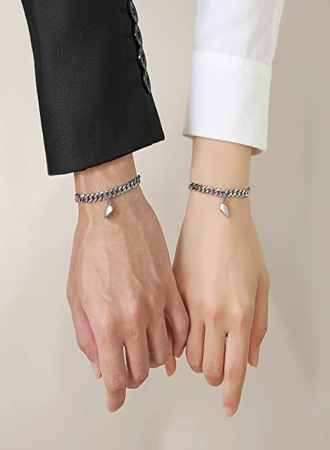 BEAUTIVIA Hand In Hand Bracelets Magnetic Couple Bracelets For Women Men Stainless Steel Matching Promise Best Friend Gift - Image 3