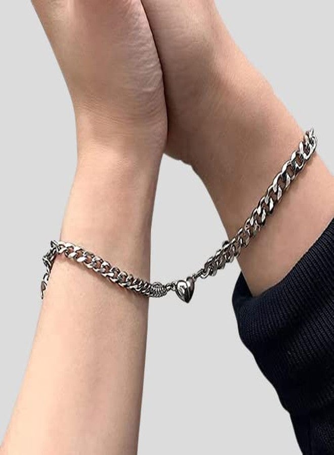 BEAUTIVIA Hand In Hand Bracelets Magnetic Couple Bracelets For Women Men Stainless Steel Matching Promise Best Friend Gift - Image 5