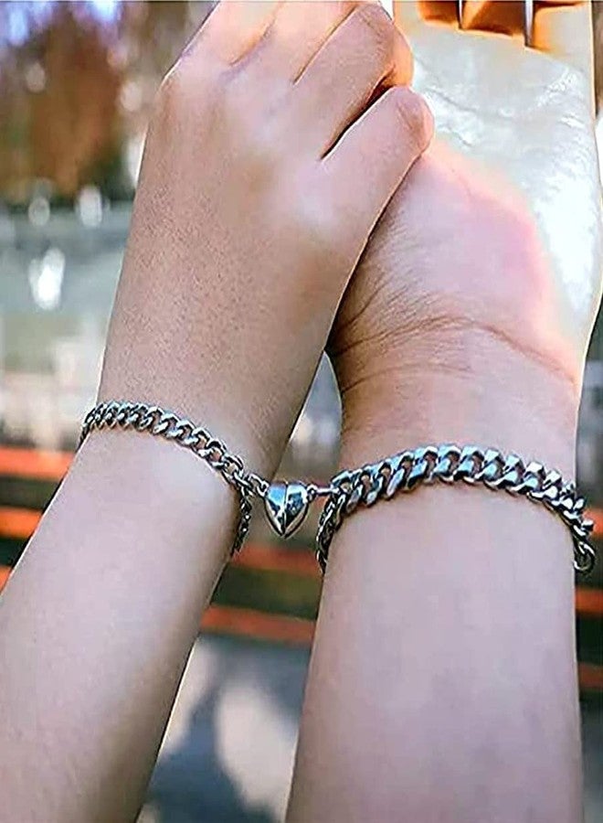 BEAUTIVIA Hand In Hand Bracelets Magnetic Couple Bracelets For Women Men Stainless Steel Matching Promise Best Friend Gift - Image 4