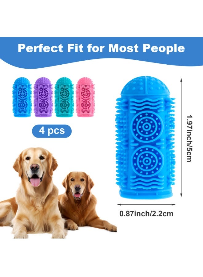 SUNSAR Pet Finger Toothbrush Set, 4 Pieces Silicone Dog Cat Dental Care Kit, Small Breed - Image 2