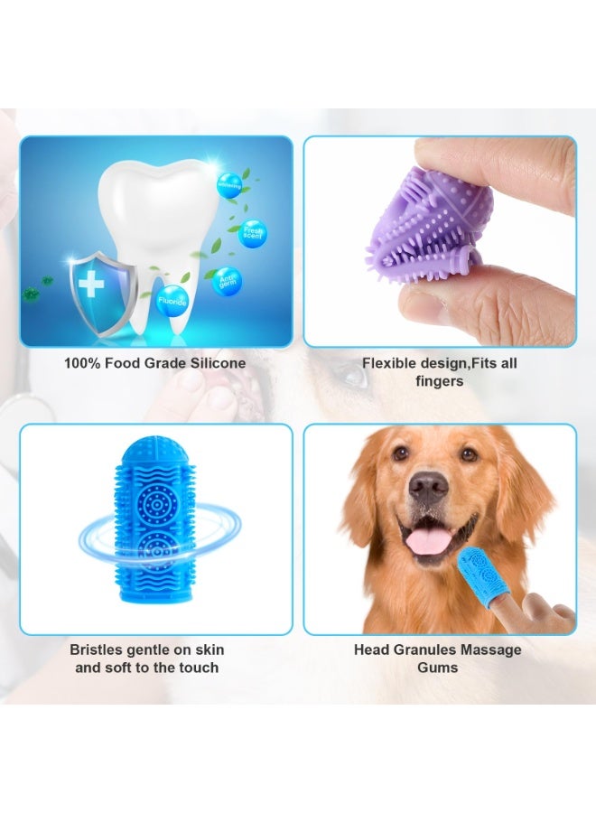 SUNSAR Pet Finger Toothbrush Set, 4 Pieces Silicone Dog Cat Dental Care Kit, Small Breed - Image 5