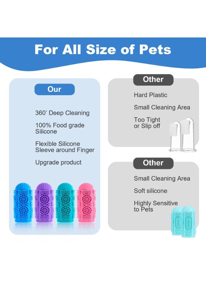 SUNSAR Pet Finger Toothbrush Set, 4 Pieces Silicone Dog Cat Dental Care Kit, Small Breed - Image 4