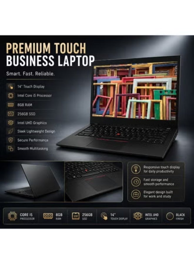 High-Performance 14-Inch Touchscreen Laptop Bundle, Core i5, 8GB RAM, 256GB SSD – Includes Premium Laptop Bag, Ergonomic Stand, and Precision Mouse as Free Gifts - Image 1